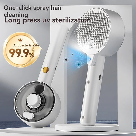 Pet Glow™ — Spazzola Genera Vapore con Tasto Antibatterico — Il tuo tesoro si rilassa mentre lo curi.