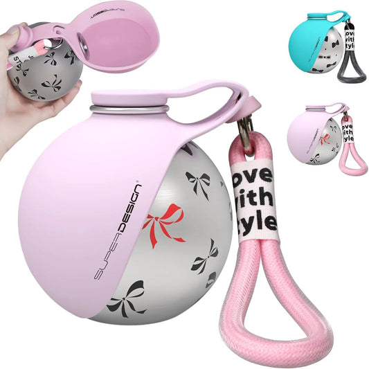 borraccia Portatile per Animali Domestici in Acciaio Inossidabile - con dispenser per Cani / Gatti